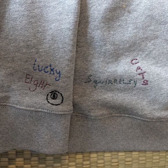 Coach Hand Drawn Embroidered Hoodie Gray Men's Size XXL Made in Portugal - Picture 8 of 13